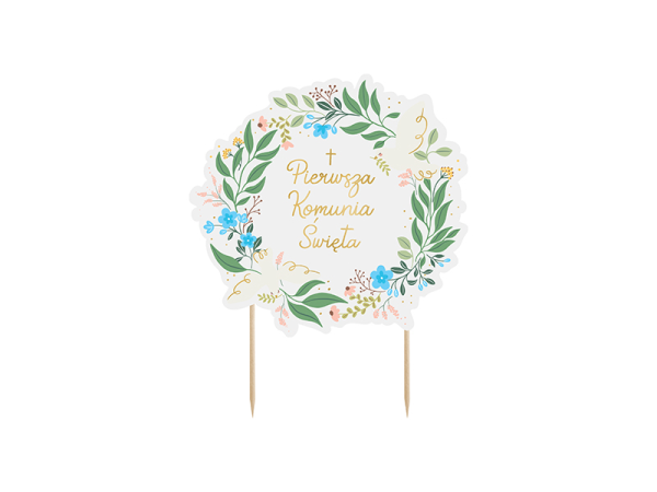 Topper na tort z napisem Pierwsza Komunia Święta - SweetPrint.pl