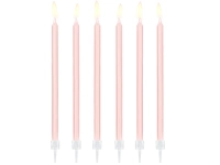 Świeczki urodzinowe gładkie RÓŻOWE 14 cm