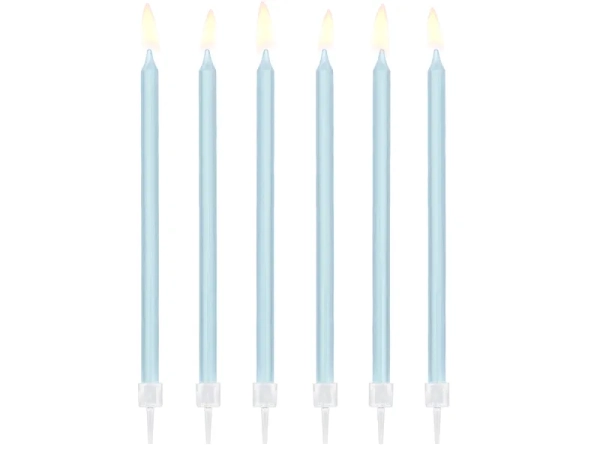 świeczki urodzinowe gładkie, jasny niebieski - SweetPrint.pl