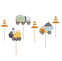 Pikery / dekoracje  do babeczek POJAZDY BUDOWLANE