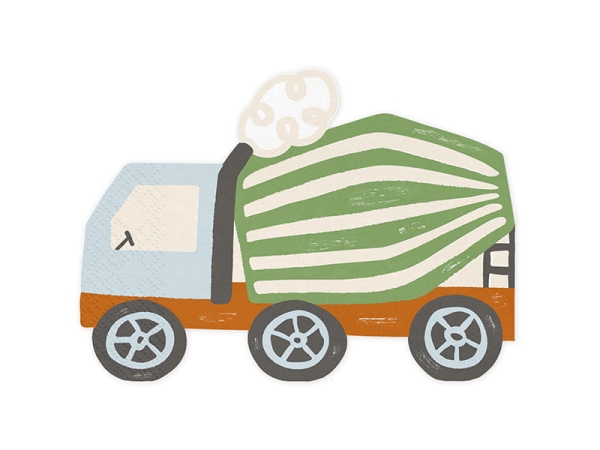 Papierowe serwetki z betoniarką - SweetPrint.pl