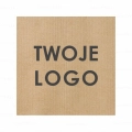 Kwadratowe naklejki kraft 4x4 cm z logo na opakowaniach – etykiety eko styl rustykalny