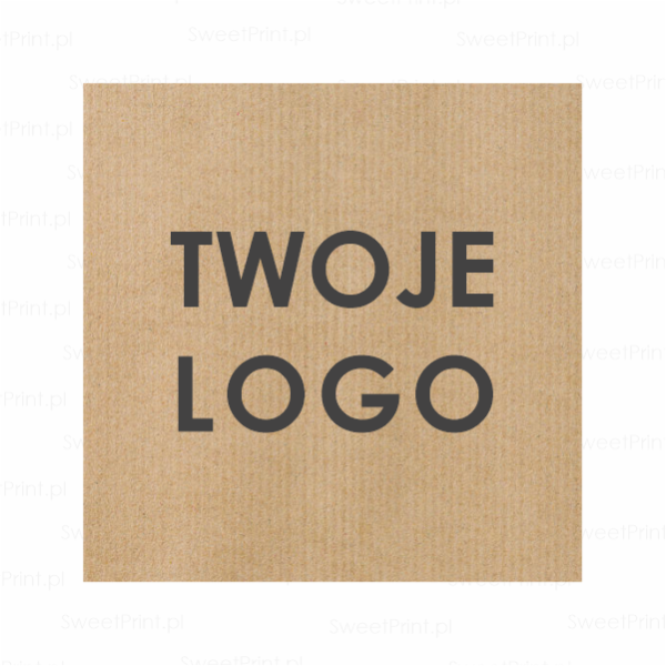 kwadratowe naklejki kraft z logo - SweetPrint.pl