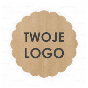 Naklejki kwiatek kraft  4,5 cm z LOGO