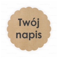 Naklejki kwiatek kraft z własnym napisem 