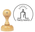 Personalizowany stempel do oznaczania etykiet i opakowań na świece - SweetPrint.pl