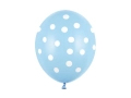 Balony Pastel Baby Blue w białe kropki - SweetPrint.pl