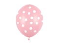 Balony Pastel Baby Pink w białe kropki - SweetPrint.pl