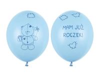 Balony MIŚ - MAM JUŻ ROCZEK, błękitne