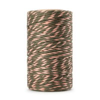 Sznurek bawełniany  skręcany RÓŻOWY / BRĄZOWY 