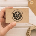 Personalizowany stempel z pszczołą i słonecznikiem - dla pszczelarza - SweetPrint.pl