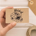 Personalizowany stempel z pszczołą i plastrem miodu - dla pasieki - SweetPrint.pl