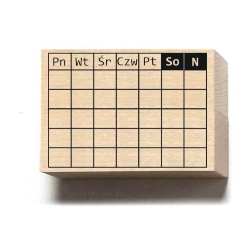 stempel bullet journal KALENDARZ – siatka miesięczna