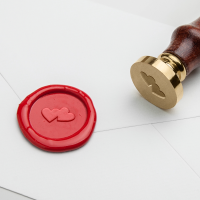 Stempel / pieczęć do laku i wosku  DWA SERCA