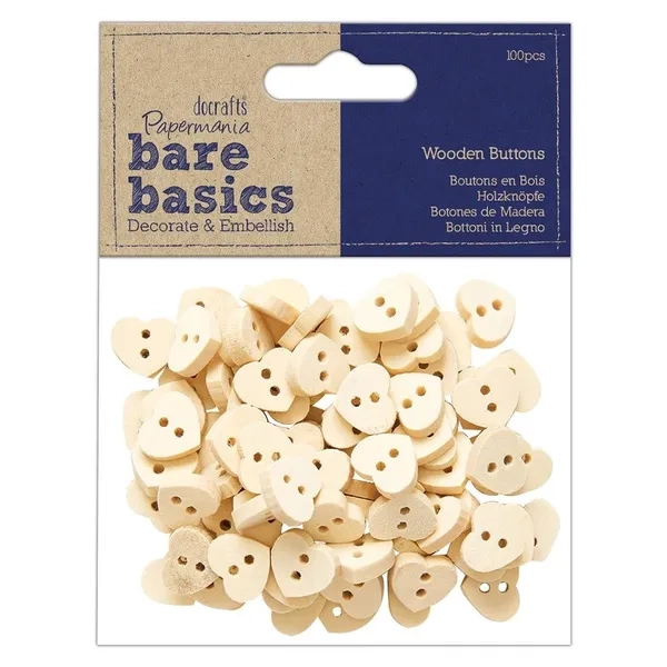 Drewniane guziki w kształcie serca - SweetPrint.pl