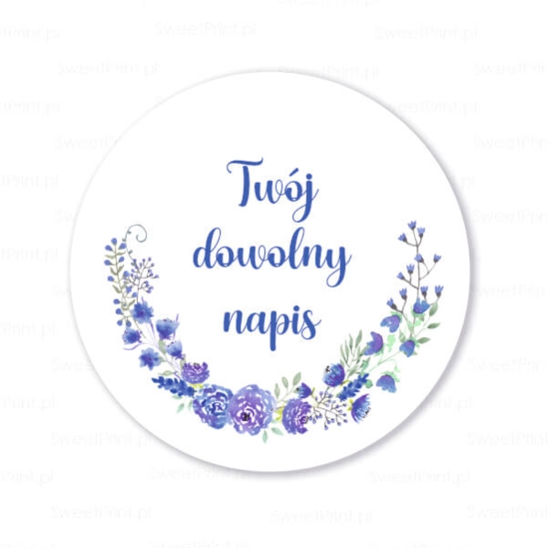 Personalizowane naklejki z kwiatowym motywem - SweetPrint.pl