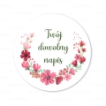 Personalizowane naklejki z kwiatowym motywem - SweetPrint.pl