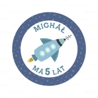 Personalizowane naklejki dla dzieci RAKIETA