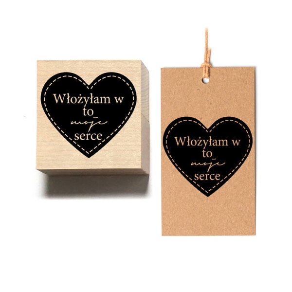 Pieczątka SERCE będzie idealna do stemplowania metek i zawieszek do produktów hand made - SweetPrint.pl