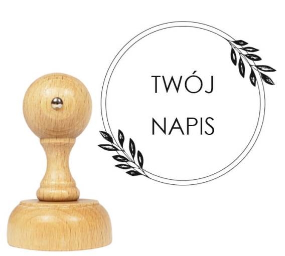 Personalizowany stempel z motywem listków - SweetPrint.pl