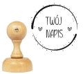 Personalizowany stempel z motywem serduszek - stempel  tradycyjny - SweetPrint.pl