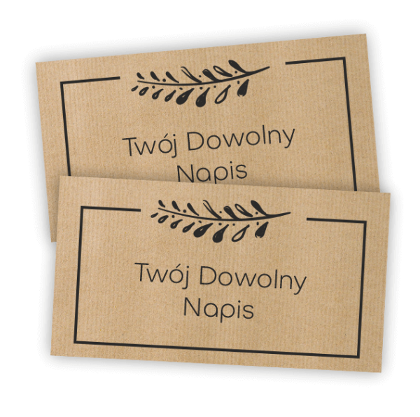 Personalizowane naklejki z brązowego papieru kraft- SweetPrint.pl