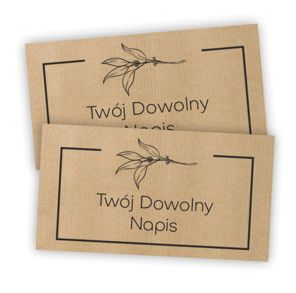 Personalizowane naklejki z brązowego papieru kraf t - SweetPrint.pl