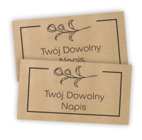 Personalizowane naklejki kraft RAMKA Z GAŁĄZKĄ 