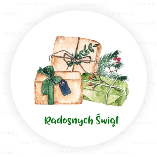 Naklejki z napisem Radosnych  Świąt - SweetPrint.pl