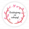 Naklejki z napisem Dziękujemy za zakupy i motywem serduszek - SweetPrint.pl