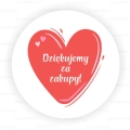 Naklejki z napisem Dziękujemy za zakupy i motywem serduszka - SweetPrint.pl