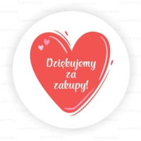 Naklejki Dziękujemy za zakupy  SERDUSZKO 