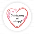 Naklejki z napisem Dziękujemy za zakupy i motywem serduszek - SweetPrint.pl
