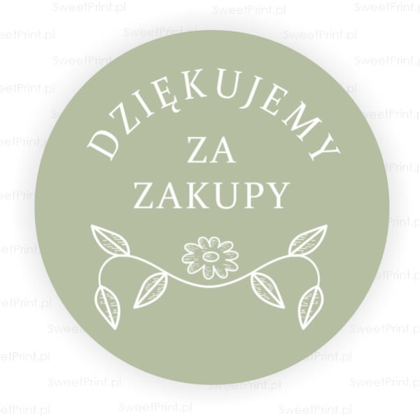 Pastelowe naklejki z napisem  Dziękujemy za zakupy - SweetPrint.pl