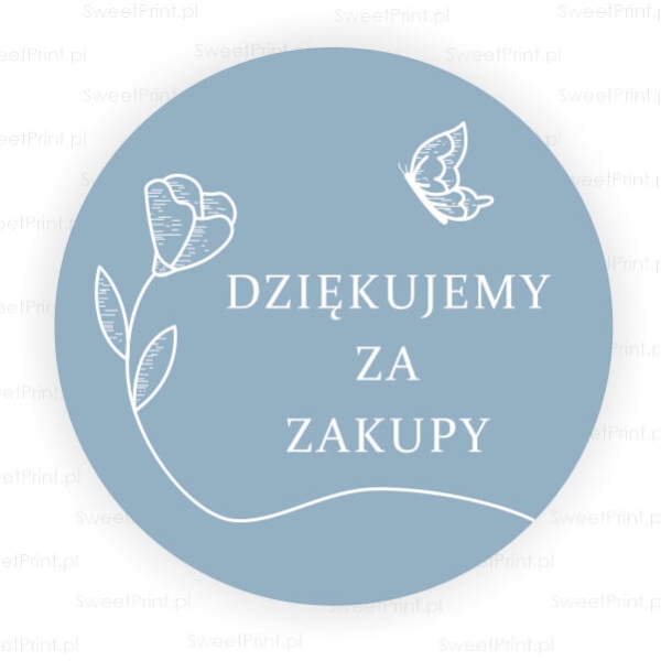 Pastelowe naklejki z napisem  Dziękujemy za zakupy - SweetPrint.pl