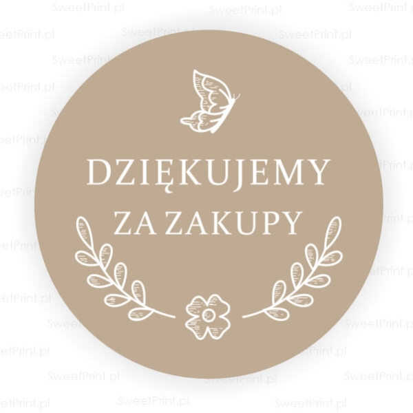 Pastelowe naklejki z napisem  Dziękujemy za zakupy - SweetPrint.pl