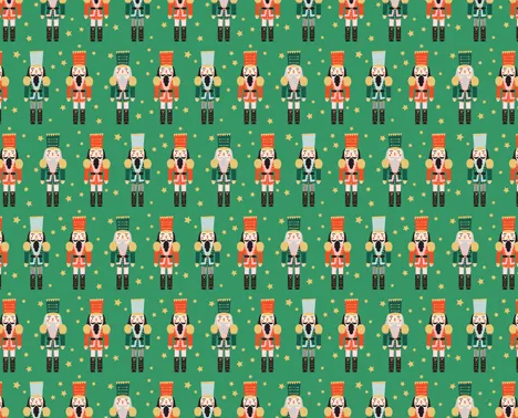 Papier do pakowania prezentów z kolorowym nadrukiem - dziadek do orzechów - SweetPrint.pl