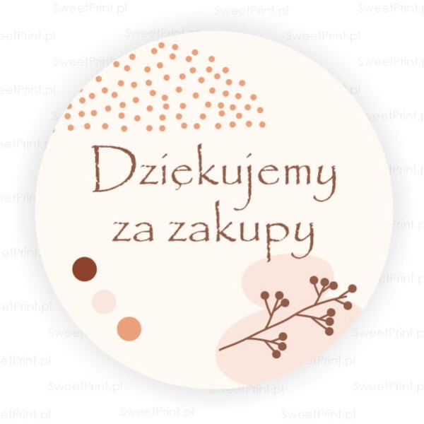 Boho naklejki z napisem Dziękujemy za zakupy - Sweetprint.pl
