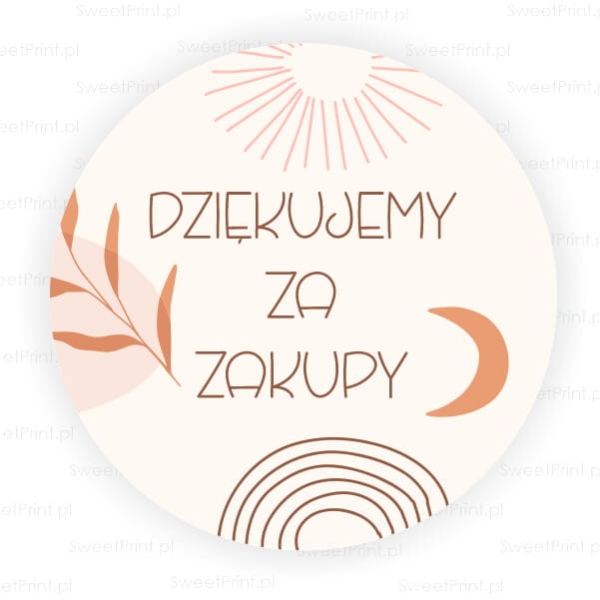 Boho naklejki z napisem Dziękujemy za zakupy - Sweetprint.pl