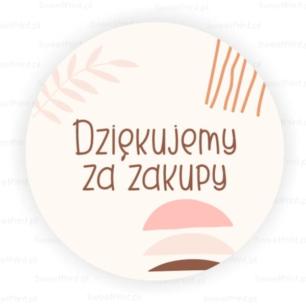 Boho naklejki z napisem Dziękujemy za zakupy - Sweetprint.pl