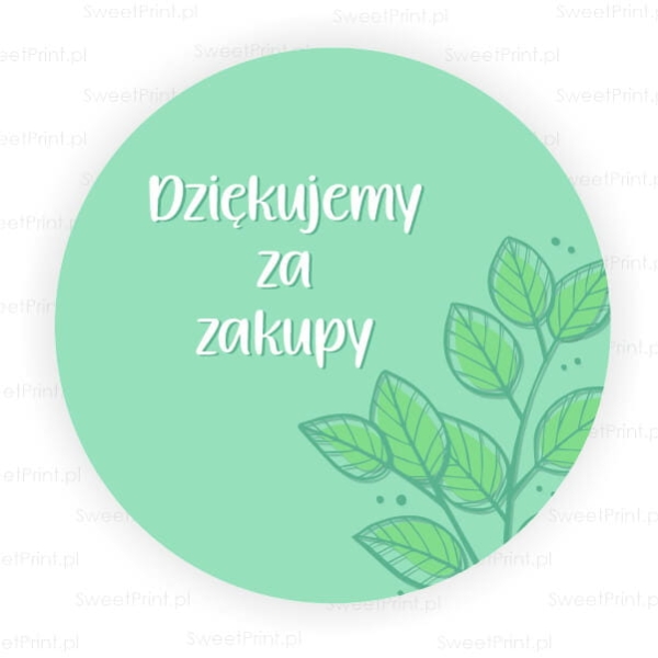 Naklejki z roślinnym motywem i napisem Dziękujemy za zakupy - SweetPrint.pl