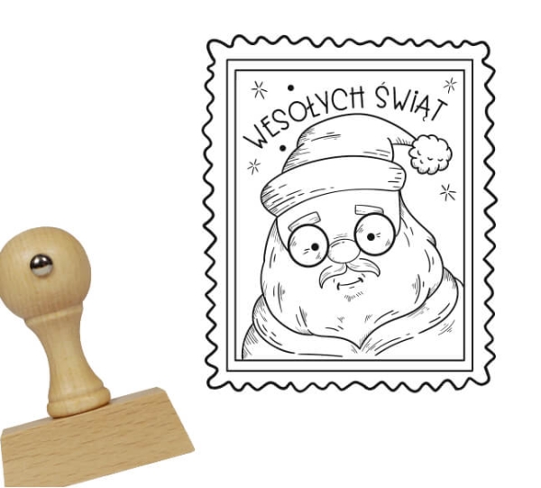 Stempel na Boże Narodzenie ze świętym mikołajem - SweetPrint.pl