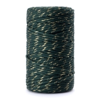 Sznurek bawełniany ZIELONO - ZŁOTY