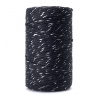 Sznurek bawełniany CZARNO - SREBRNY 