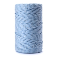 Sznurek bawełniany BŁĘKITNO - SREBRNY