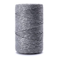 Sznurek bawełniany SZARO - SREBRNY 