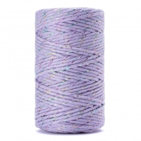 Sznurek bawełniany LILIOWY z kolorową nitką 