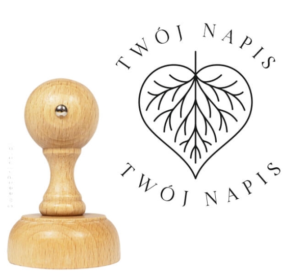 Personalizowany stempel z motywem liścia - mystic - SweetPrint.pl