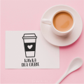 Personalizowany stempel z papierowym kubkiem i serduszkiem - SweetPrint.pl