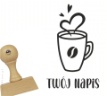 Personalizowany stempel z kubkiem i ziarenkiem kawy - SweetPrint.pl